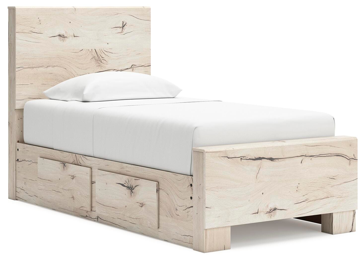Lawroy Twin Panel Bed with Storage, Dresser, Mirror and Chest