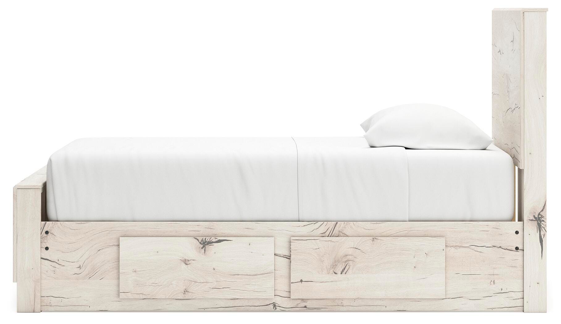 Lawroy Twin Panel Bed with Storage, Dresser, Mirror and Chest