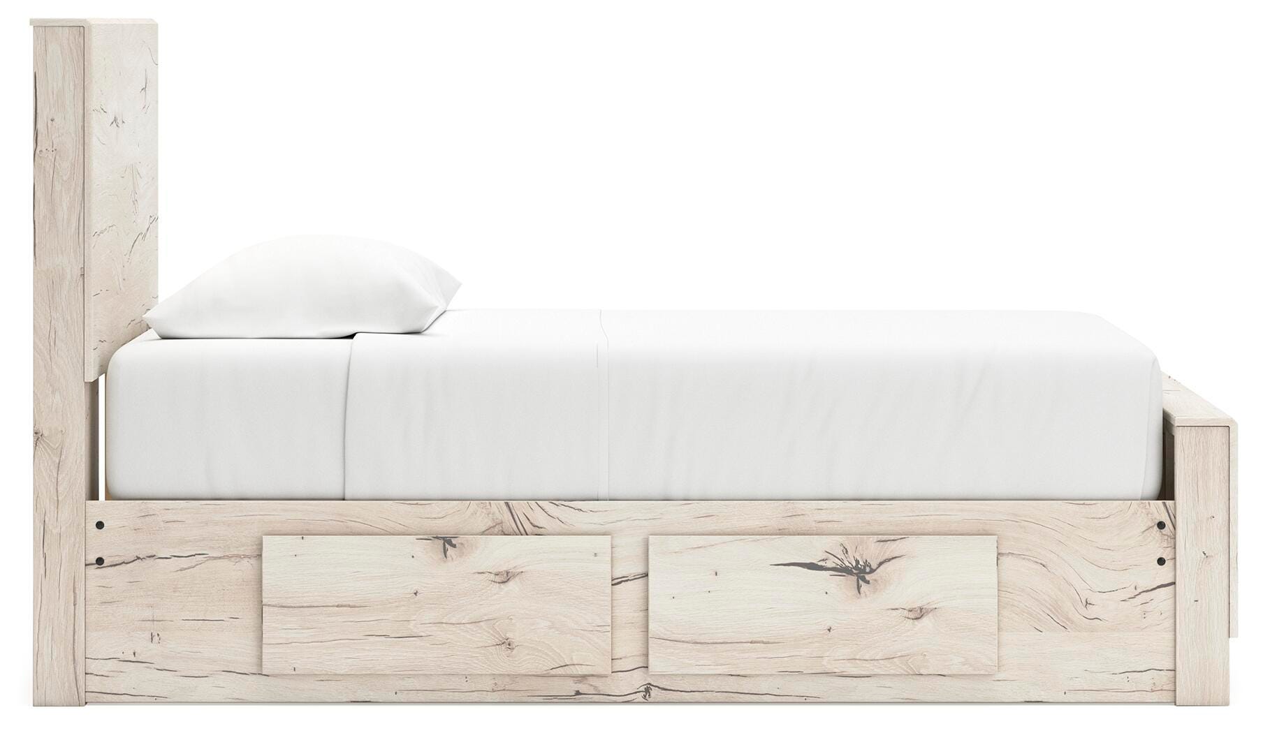 Lawroy Twin Panel Bed with Storage, Dresser, Mirror and Nightstand