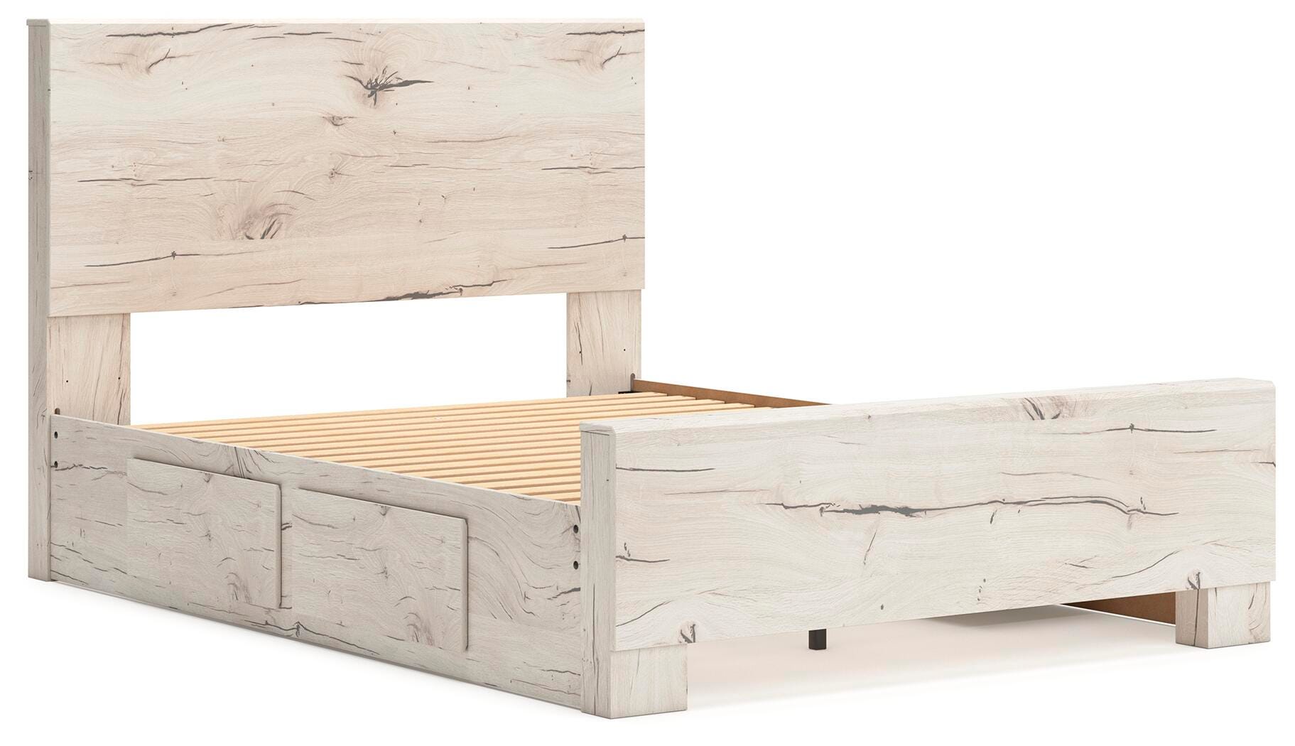 Lawroy Queen Panel Bed with Storage, Dresser, Mirror and Chest