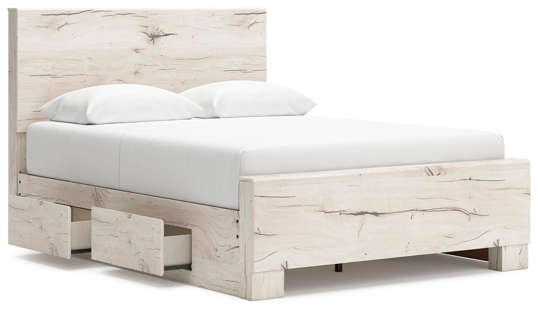 Lawroy Queen Panel Bed with Storage, Dresser, Mirror and Chest