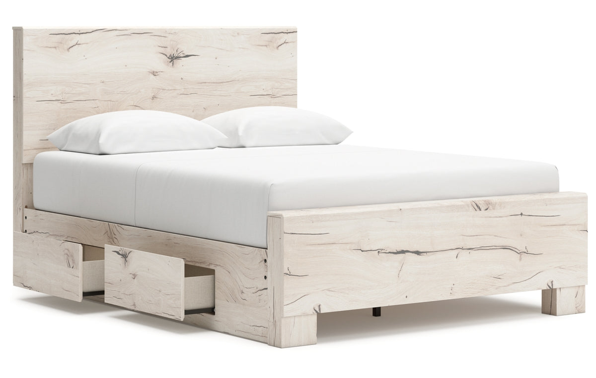 Lawroy Queen Panel Bed with Storage, Dresser, Mirror and Nightstand