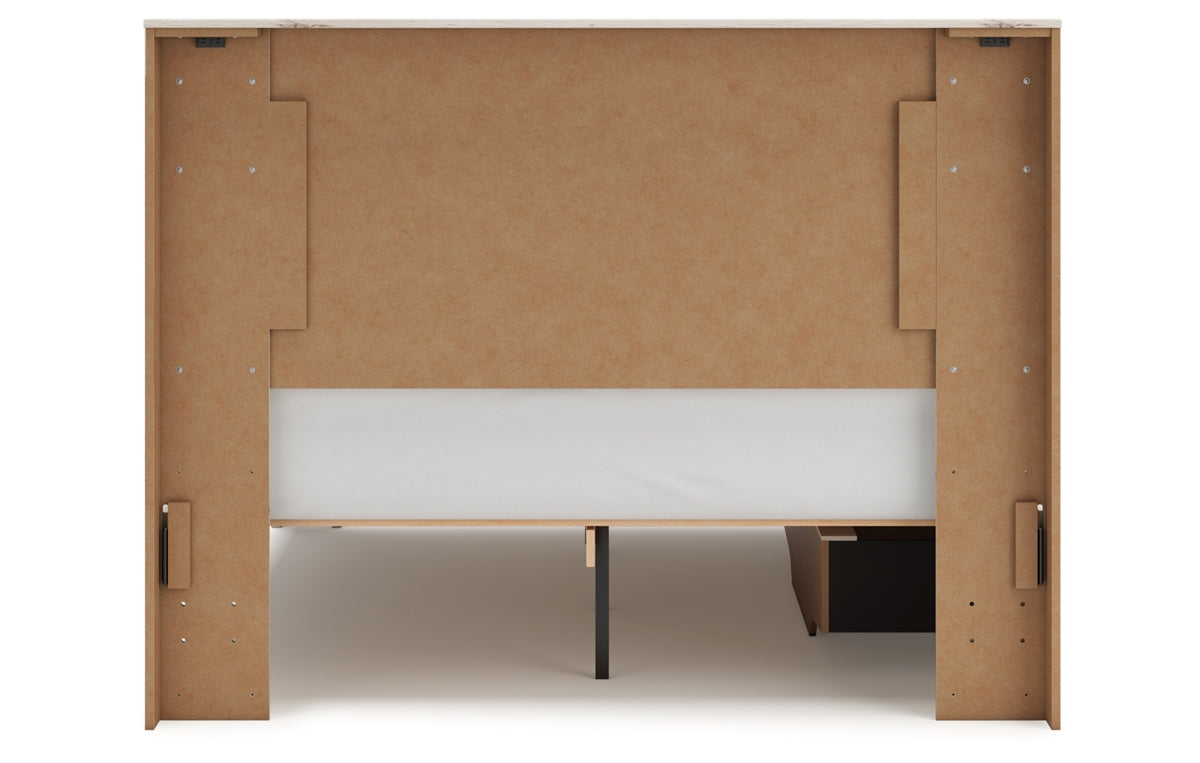Lawroy Queen Panel Bed with Mirrored Dresser and Chest