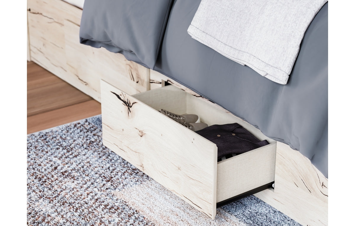 Lawroy Queen Panel Bed with Mirrored Dresser, Chest and Nightstand