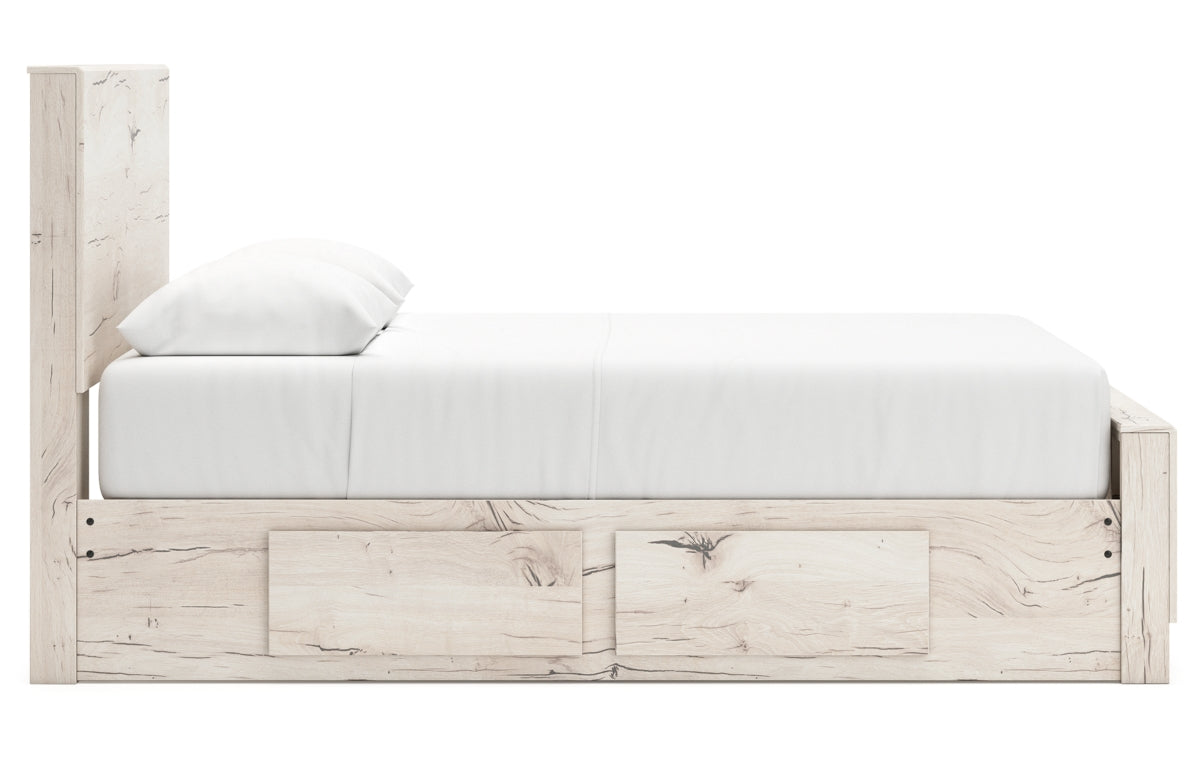 Lawroy Queen Panel Bed with Storage, Dresser and Mirror
