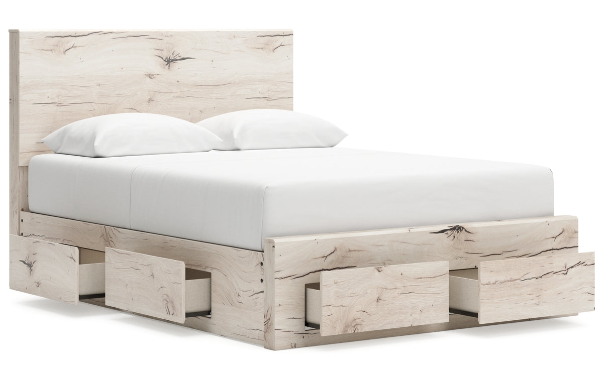 Lawroy Queen Panel Storage Bed with Mirrored Dresser