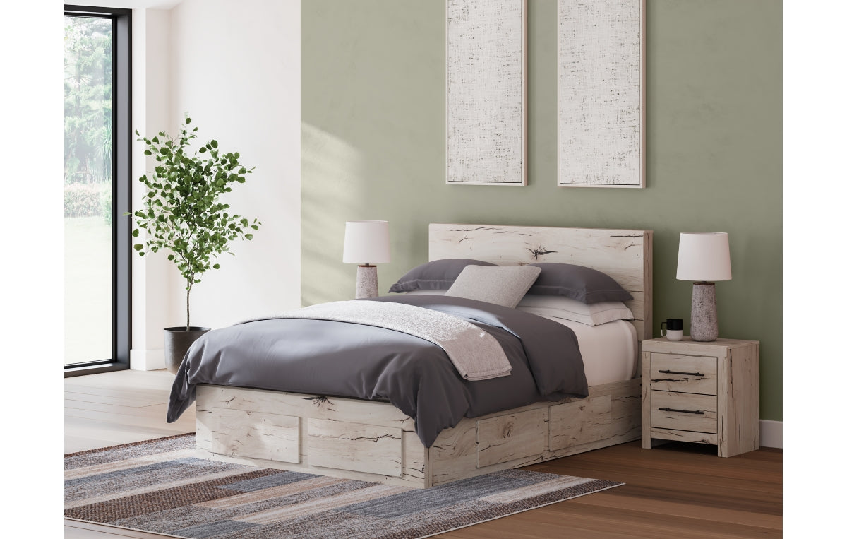 Lawroy Queen Panel Storage Bed, Dresser, Mirror, Chest and Nightstand