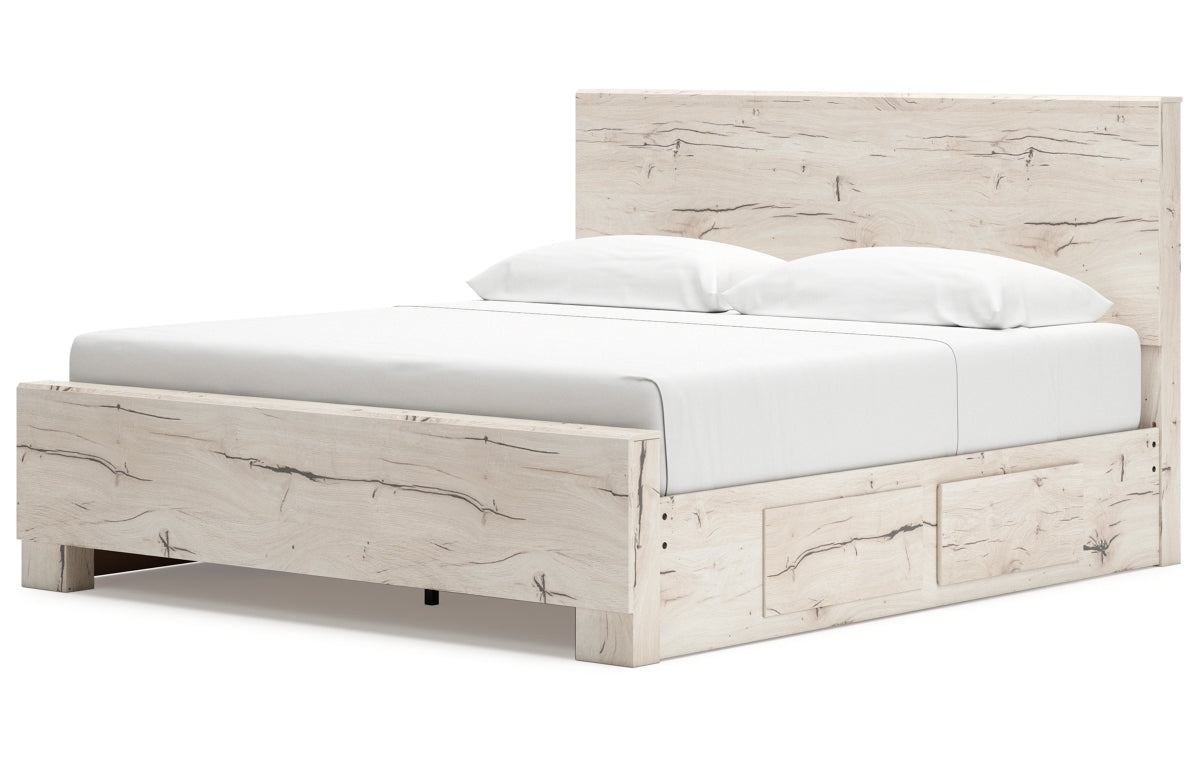 Lawroy King Panel Bed with Mirrored Dresser