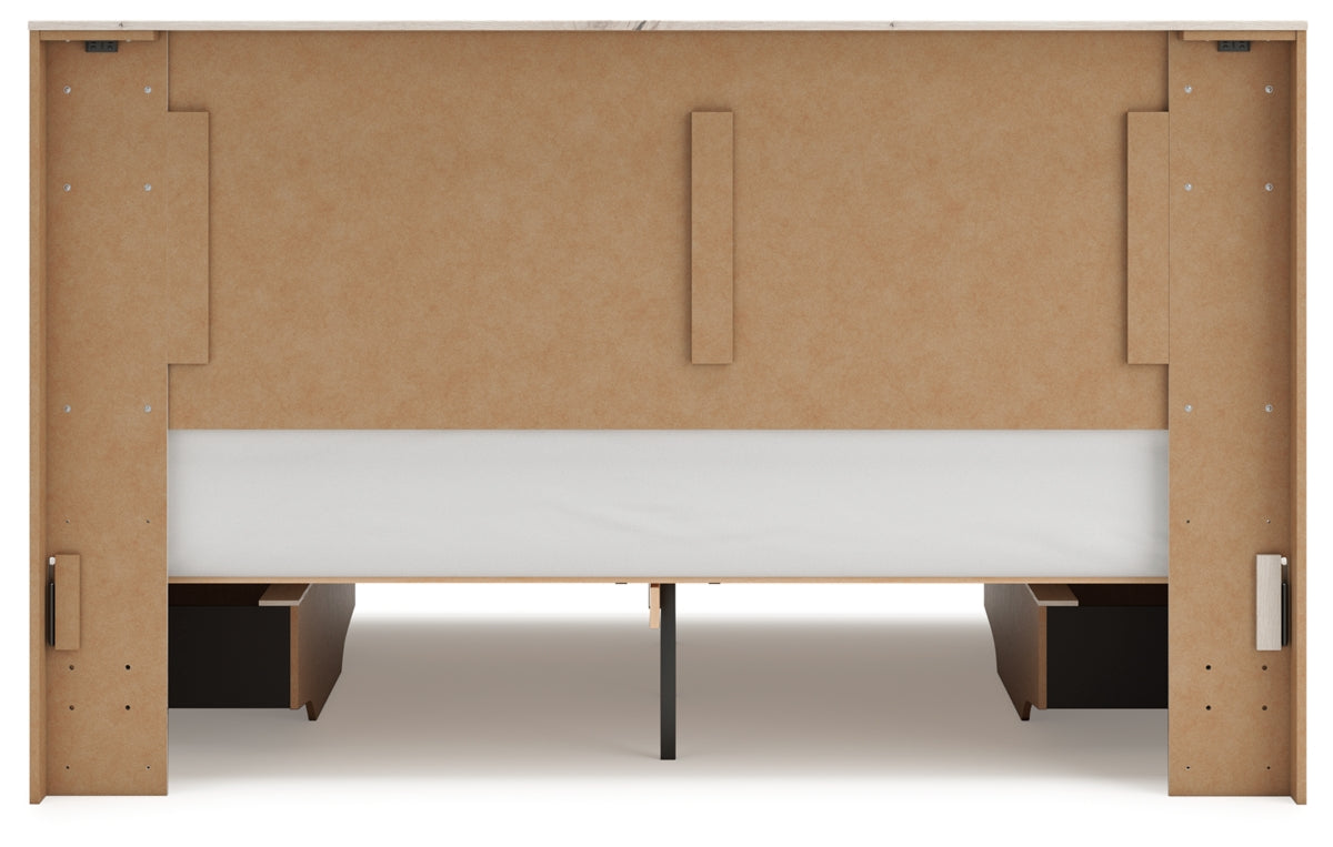 Lawroy King Panel Bed with Storage, Dresser, Mirror and Chest