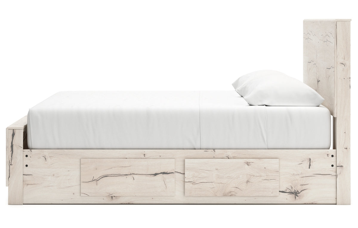 Lawroy King Panel Bed with Storage, Dresser, Mirror and Chest