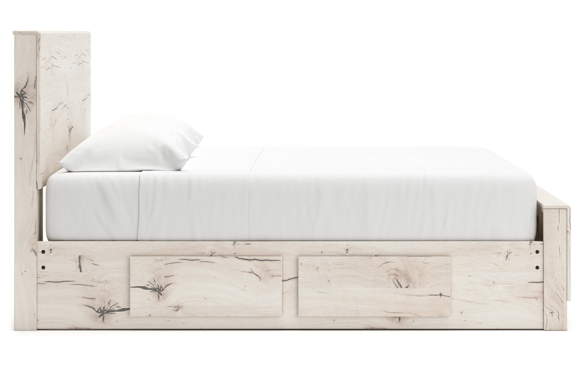 Lawroy King Panel Bed with Mirrored Dresser and Chest