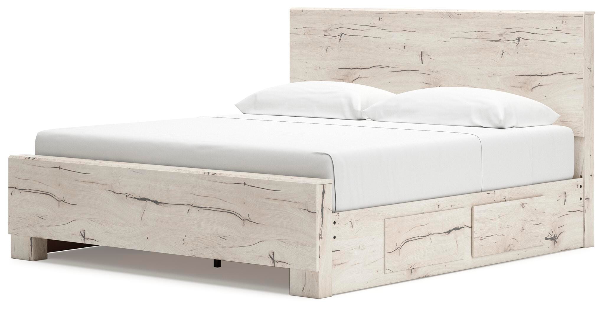 Lawroy King Panel Bed with Storage, Dresser, Mirror and Chest