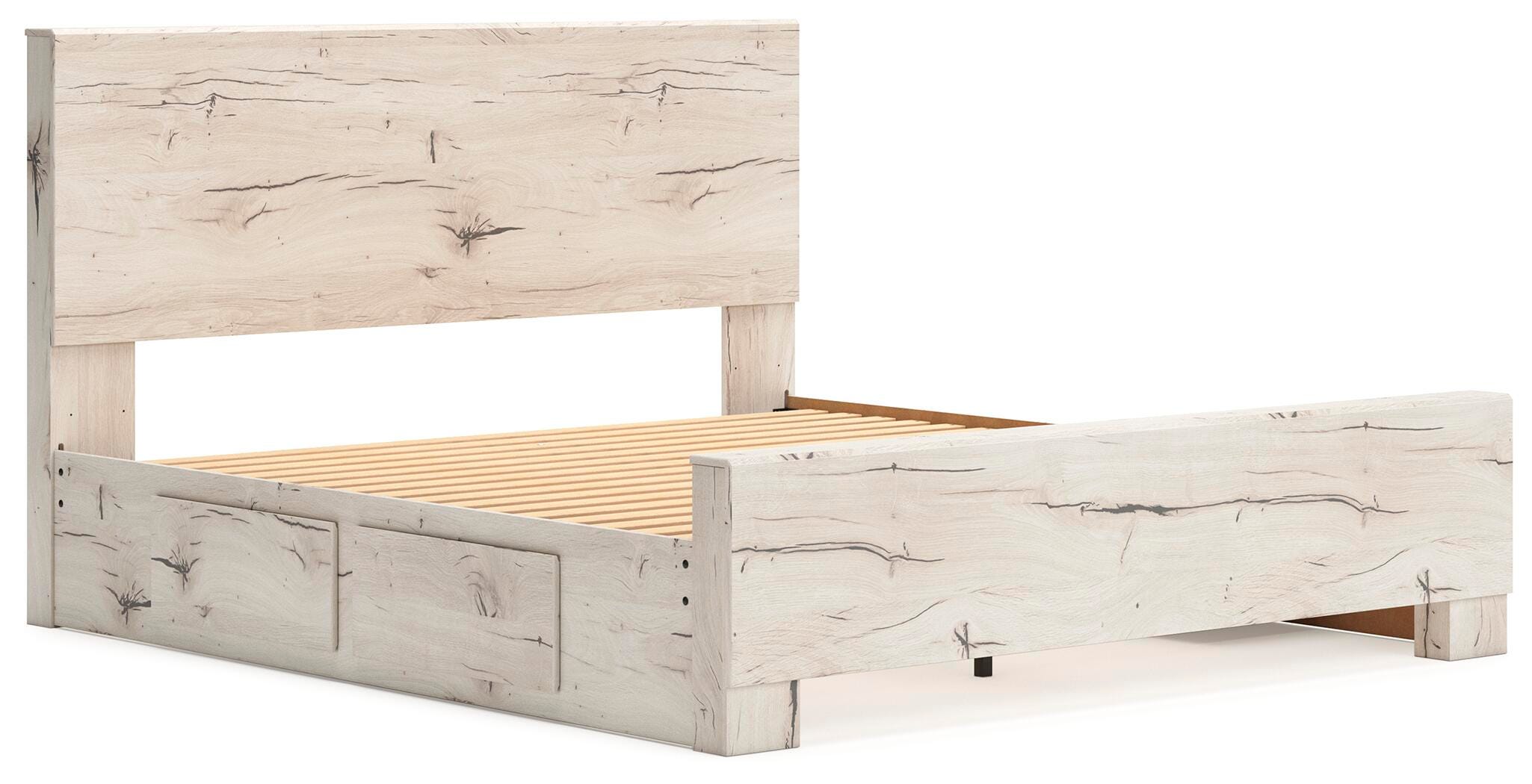 Lawroy King Panel Bed with Storage, Dresser, Mirror and Chest