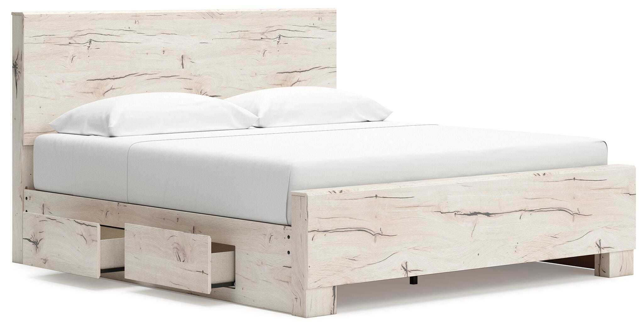 Lawroy King Panel Bed with Storage, Dresser, Mirror and Chest