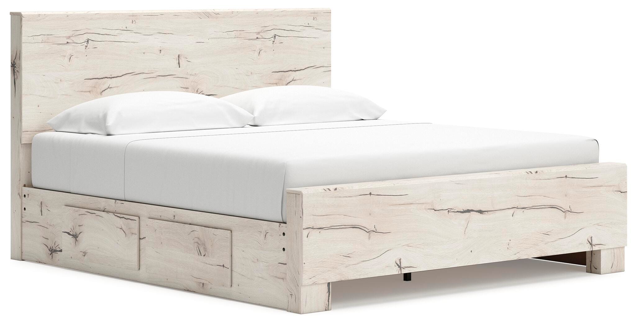 Lawroy King Panel Bed with Storage, Dresser, Mirror and Chest