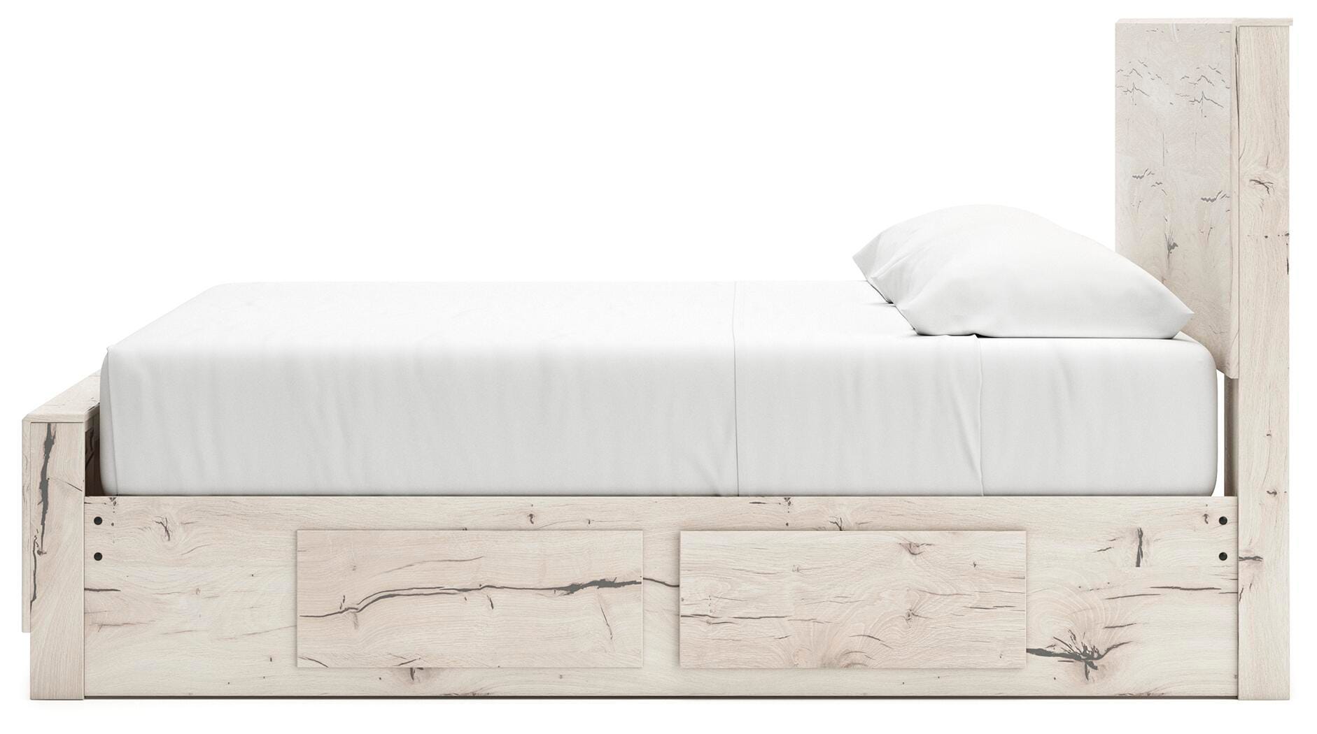 Lawroy King Panel Bed with Storage, Dresser, Mirror and Chest