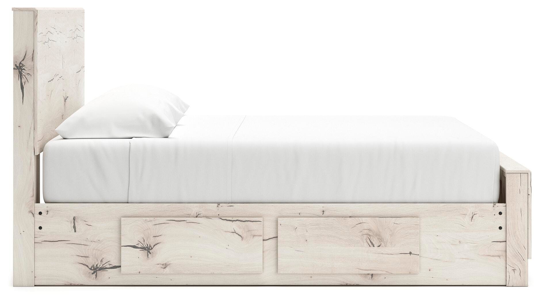 Lawroy King Panel Bed with Storage, Dresser, Mirror, Chest and Nightstand