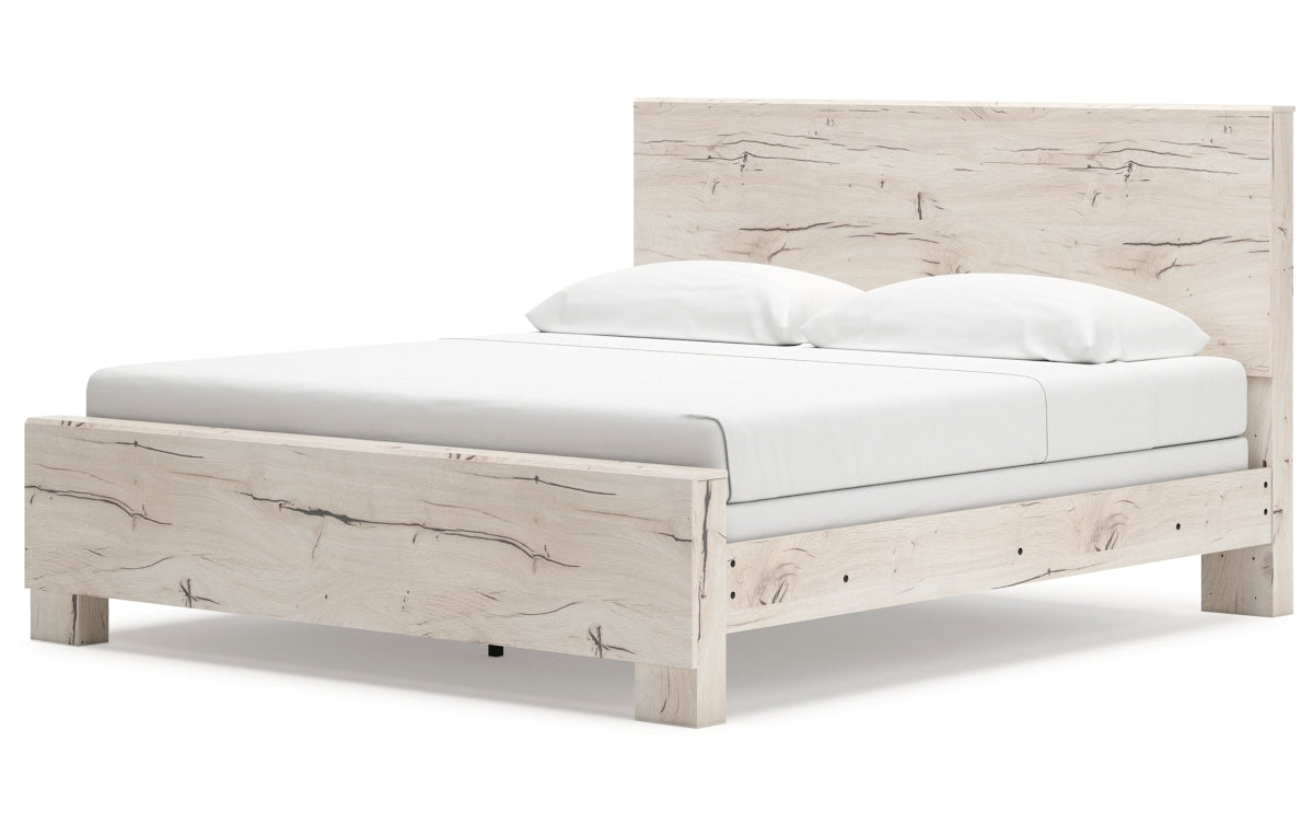 Lawroy King Panel Bed with Mirrored Dresser and Nightstand