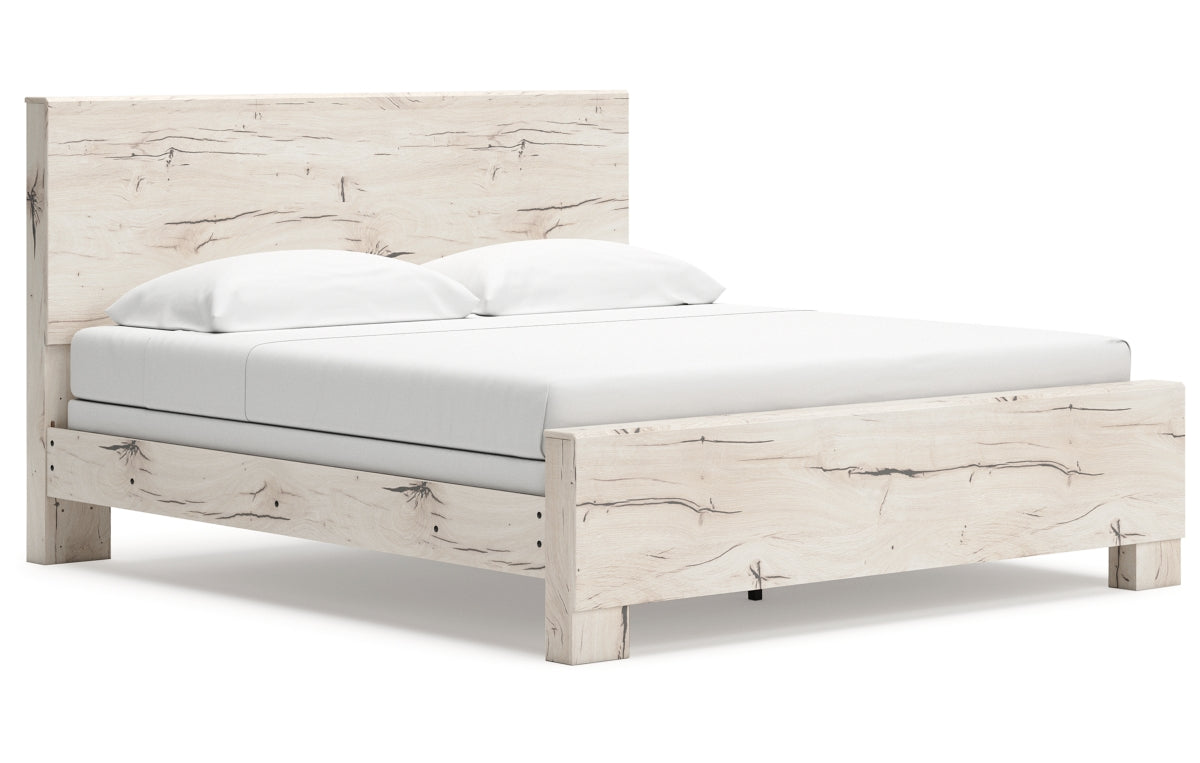 Lawroy King Panel Bed with Mirrored Dresser, Chest and Nightstand
