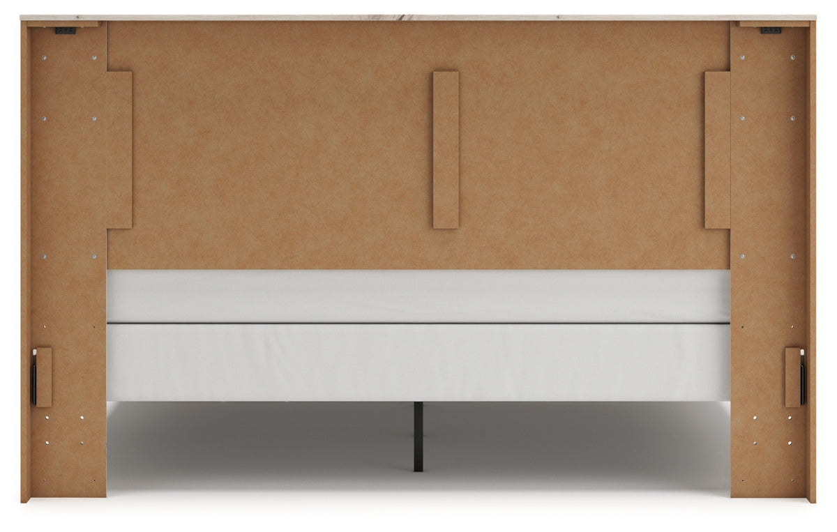 Lawroy King Panel Bed with Mirrored Dresser, Chest and Nightstand