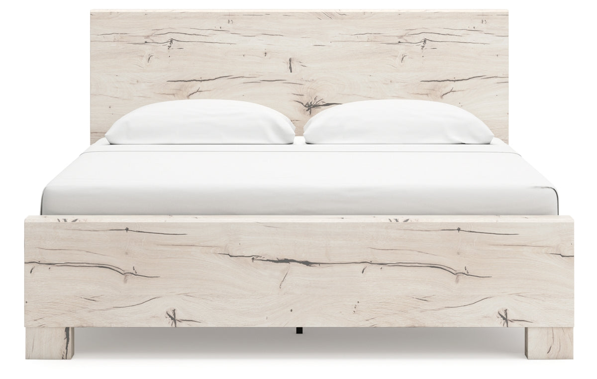 Lawroy King Panel Bed with Mirrored Dresser and Nightstand