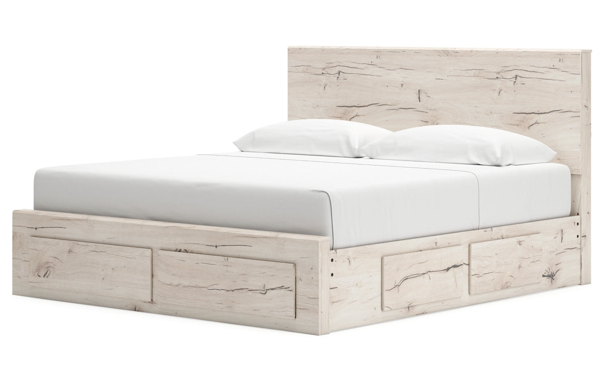 Lawroy King Panel Storage Bed with Mirrored Dresser, Chest and Nightstand