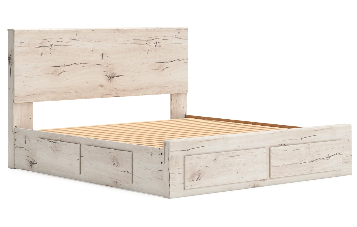 Lawroy King Panel Storage Bed with Mirrored Dresser, Chest and Nightstand