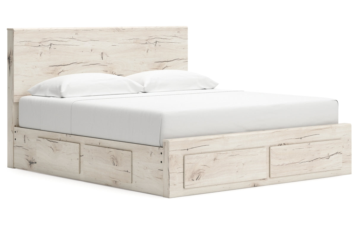 Lawroy King Panel Storage Bed with Mirrored Dresser, Chest and Nightstand