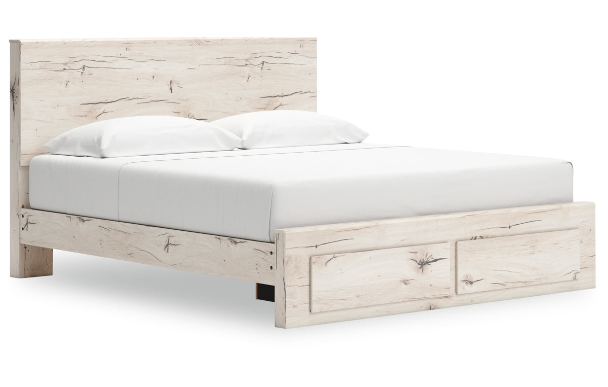 Lawroy King Panel Storage Bed with Mirrored Dresser, Chest and Nightstand