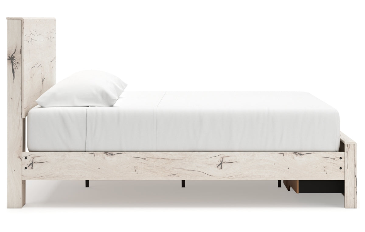 Lawroy King Panel Storage Bed with Mirrored Dresser and Chest