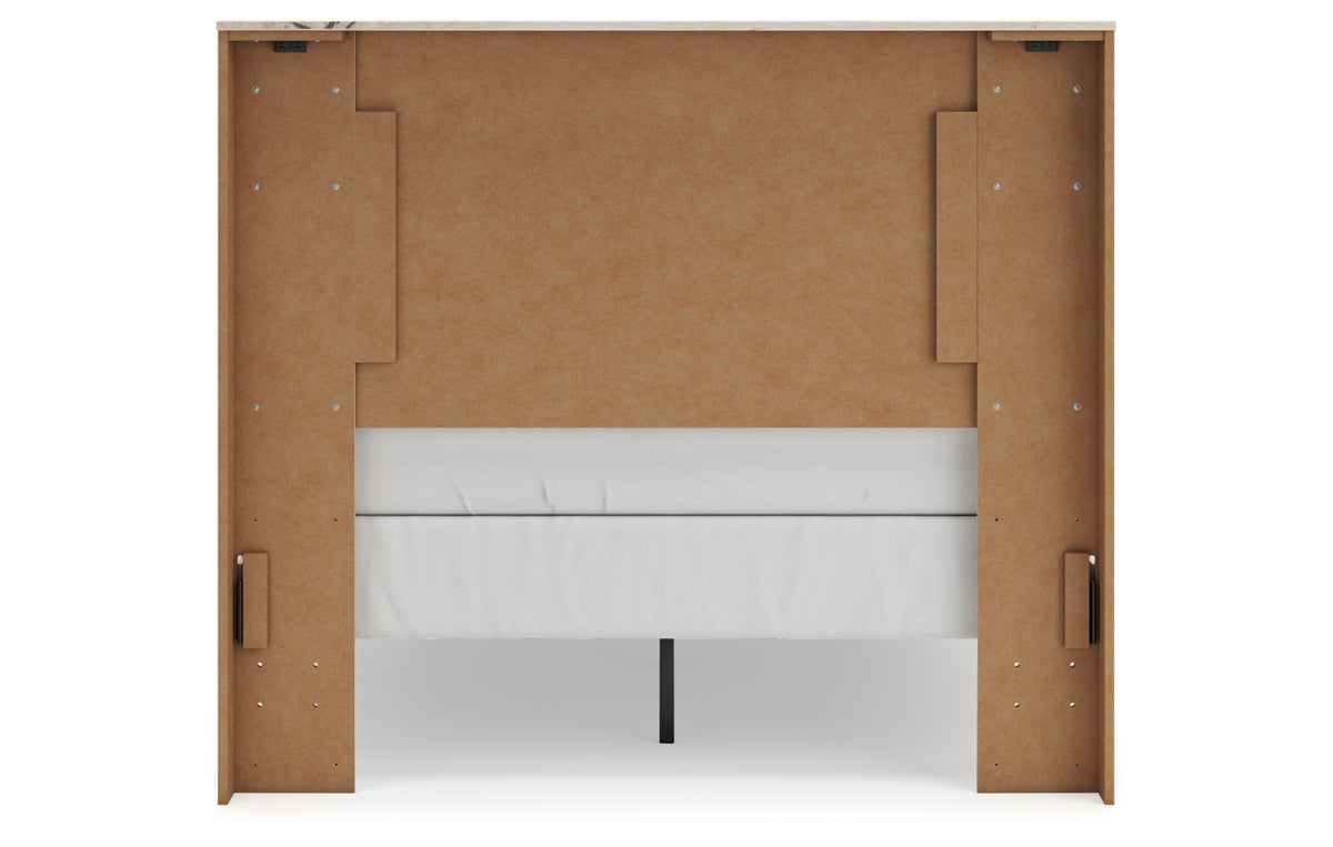 Lawroy Full Panel Bed with Mirrored Dresser, Chest and Nightstand