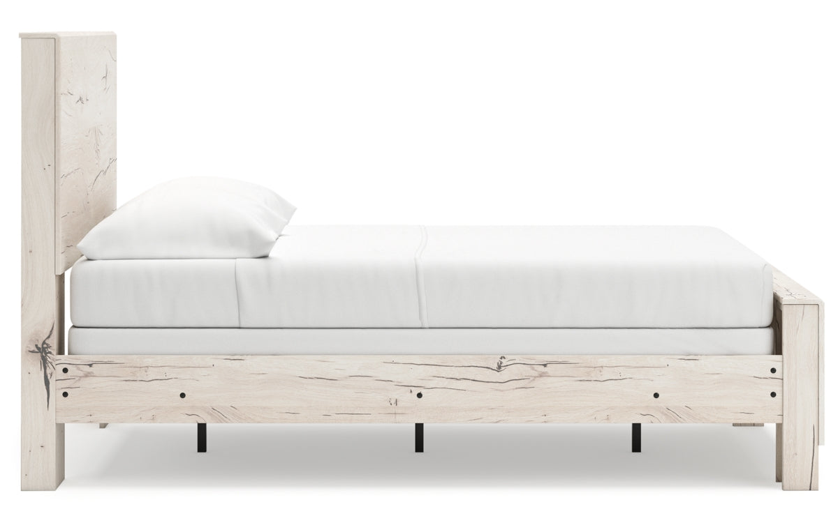 Lawroy Full Panel Bed with Mirrored Dresser, Chest and Nightstand