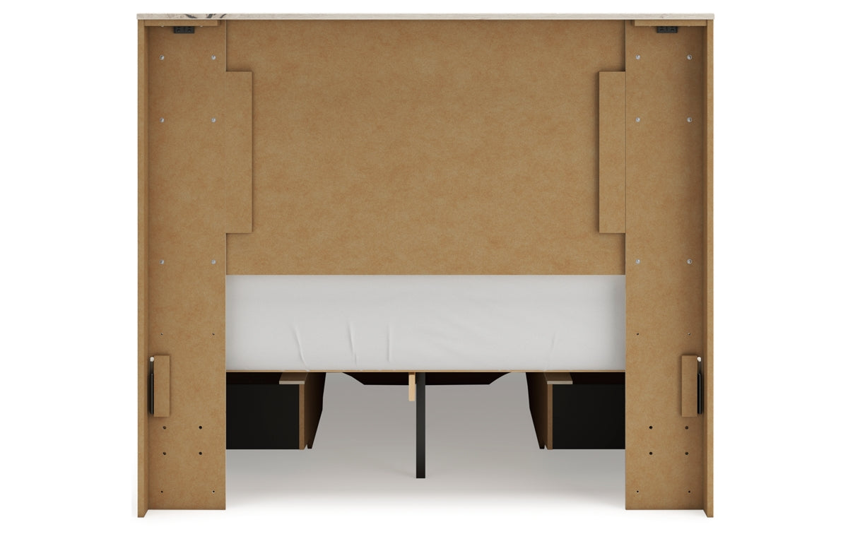 Lawroy Full Panel Storage Bed with Mirrored Dresser