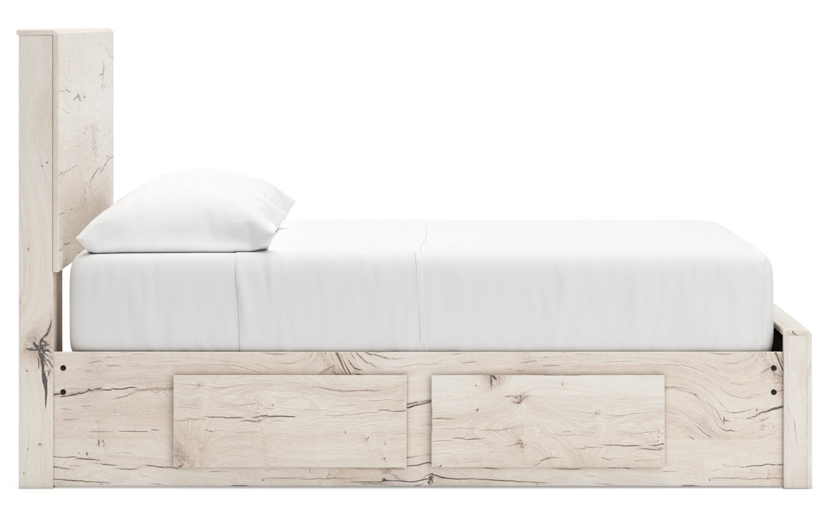Lawroy Full Panel Storage Bed with Mirrored Dresser