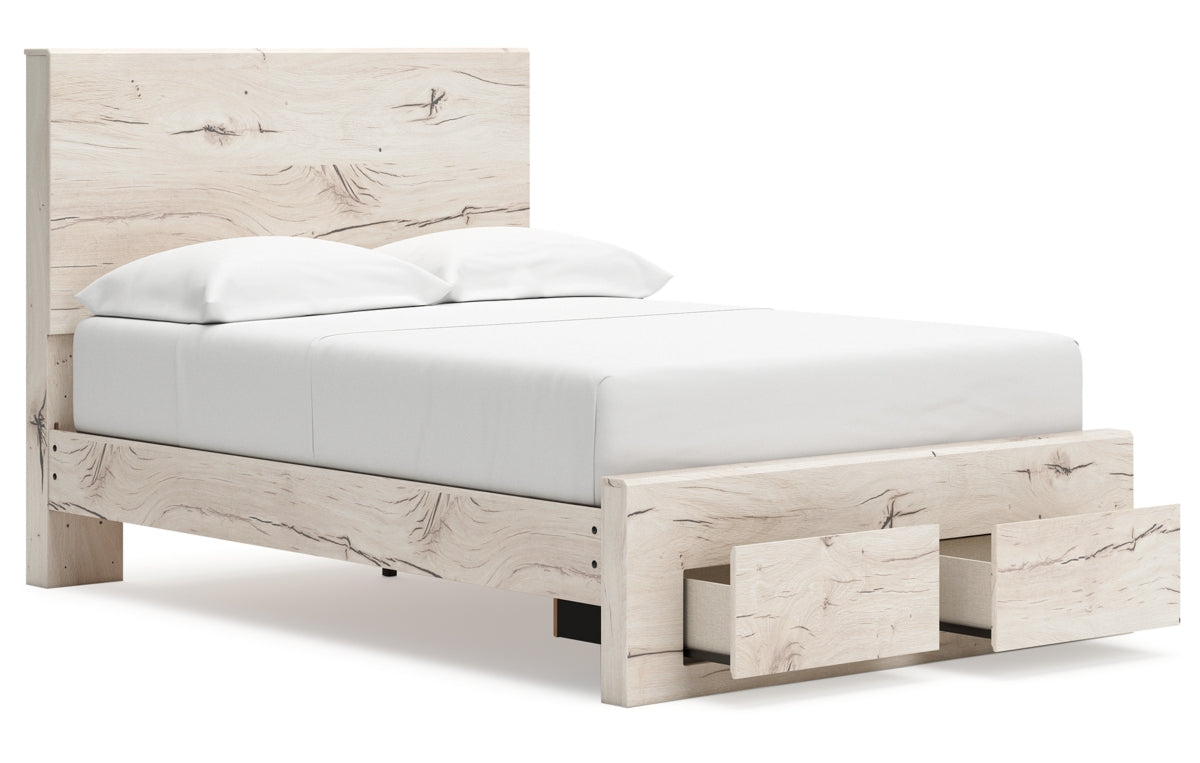 Lawroy Full Panel Storage Bed with Mirrored Dresser, Chest and Nightstand