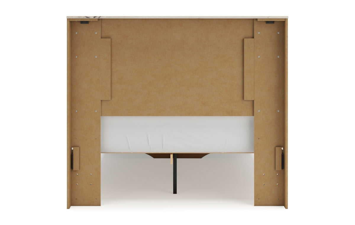 Lawroy Full Panel Headboard with Mirrored Dresser, Chest and Nightstand