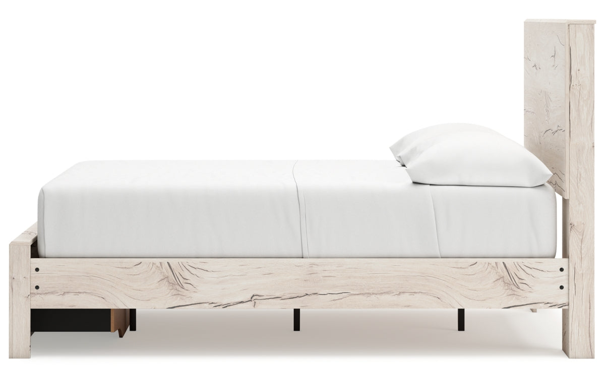 Lawroy Full Panel Storage Bed with Mirrored Dresser, Chest and Nightstand