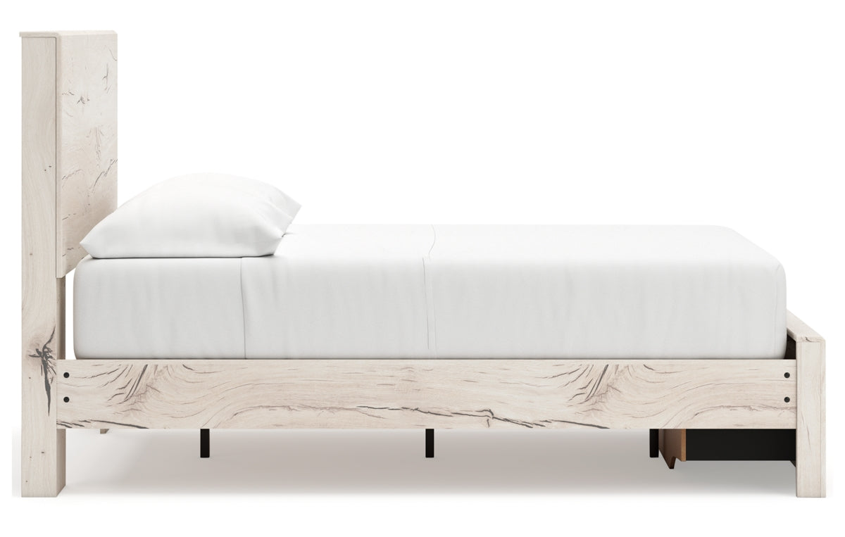 Lawroy Full Panel Storage Bed with Mirrored Dresser, Chest and Nightstand