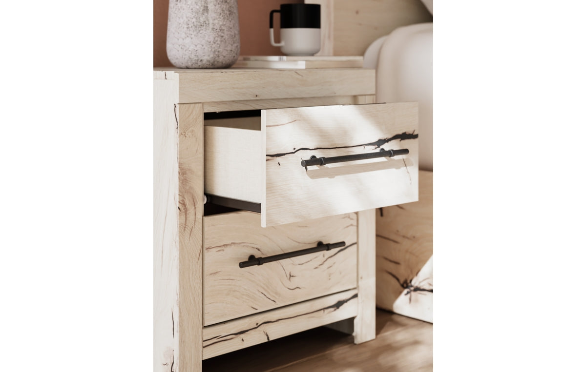Lawroy Full Panel Storage Bed with Mirrored Dresser, Chest and Nightstand