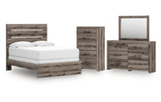 Graystorm Full Panel Bed, Dresser, Mirror and Chest