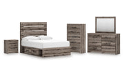 Graystorm Full Panel Storage Bed, Dresser, Mirror, Chest and Nightstand