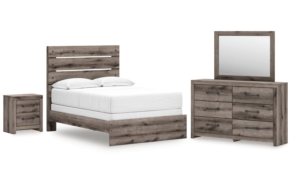 Graystorm Full Panel Bed, Dresser, Mirror and Nightstand