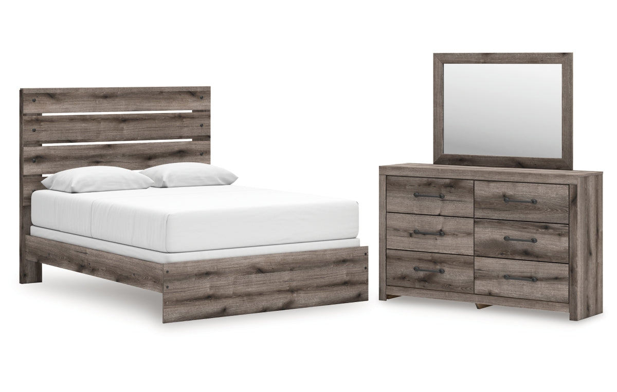 Graystorm Queen Panel Bed, Dresser and Mirror