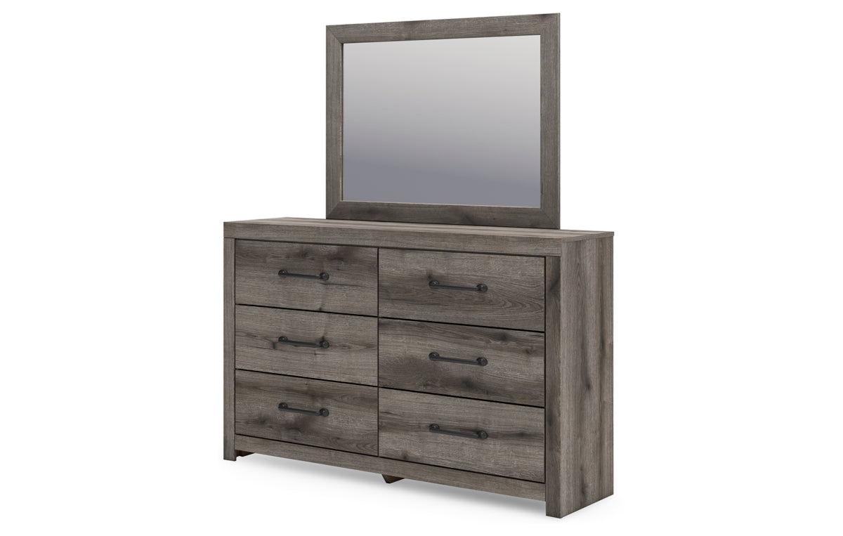 Graystorm King Panel Bed, Dresser, Mirror and Nightstand