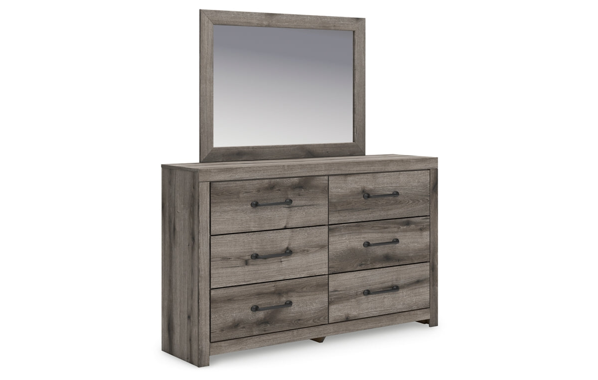 Graystorm Twin Panel Bed with Storage, Dresser, Mirror, Chest and Nightstand