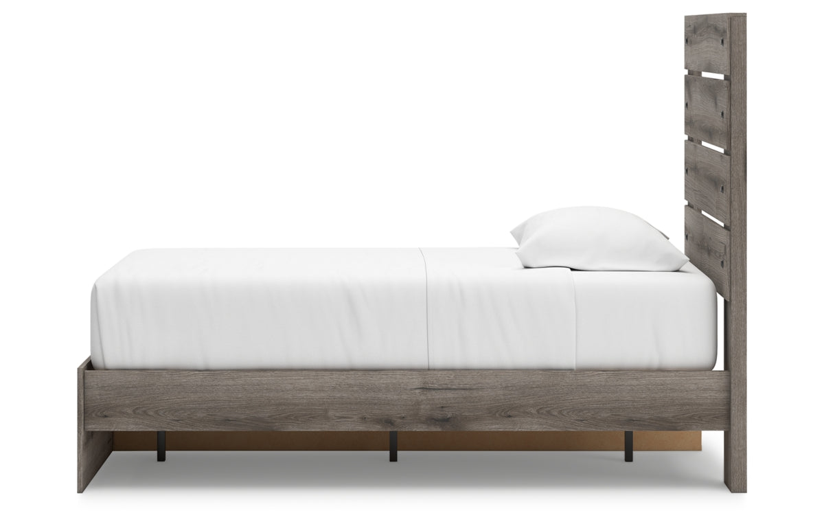 Graystorm Twin Panel Storage Bed with Mirrored Dresser, Chest and Nightstand