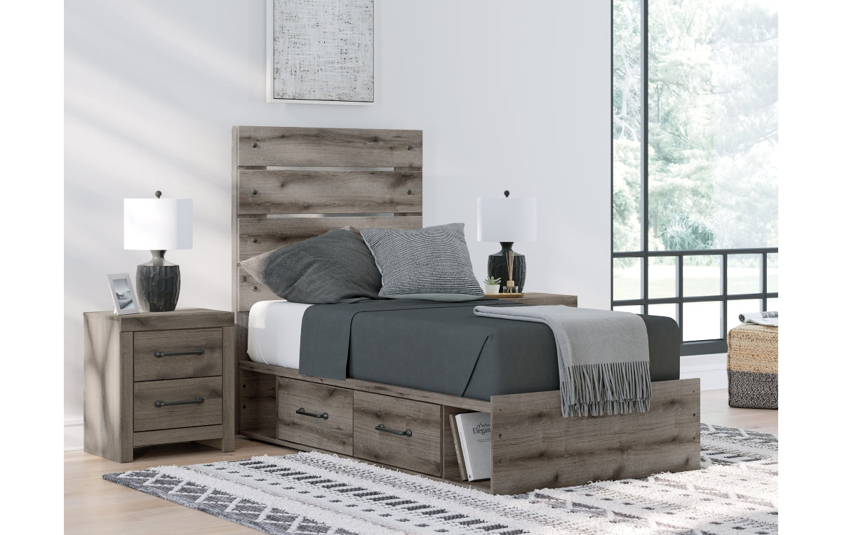 Graystorm Twin Panel Bed with Storage