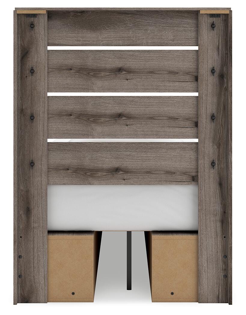 Graystorm Twin Panel Bed with Storage