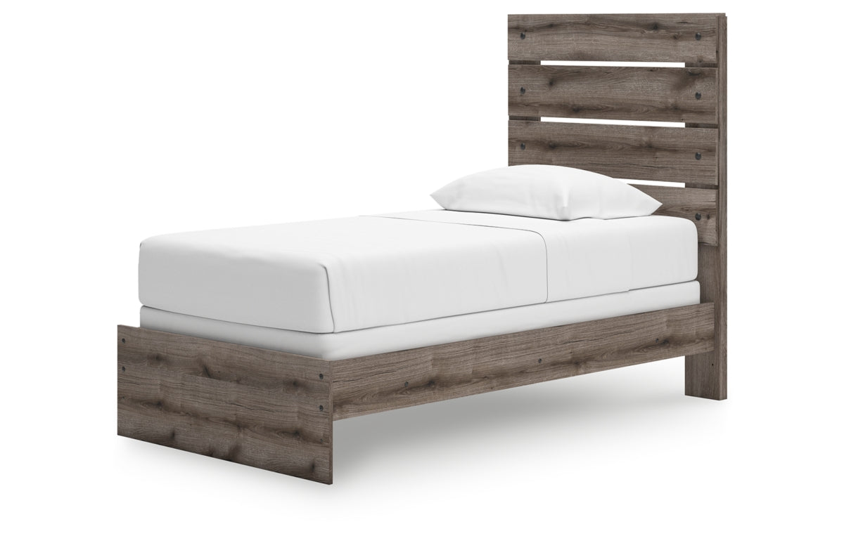 Graystorm Twin Panel Bed, Dresser, Mirror and Nightstand