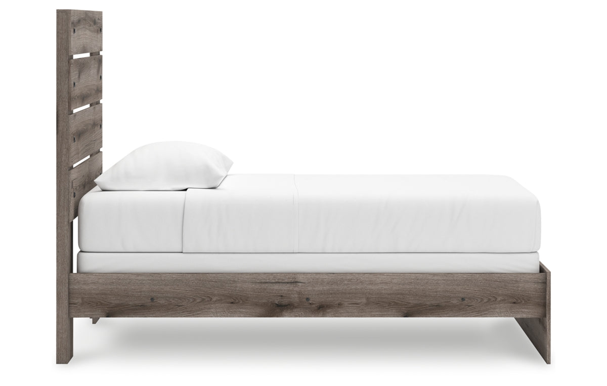 Graystorm Twin Panel Bed with Mirrored Dresser, Chest and Nightstand